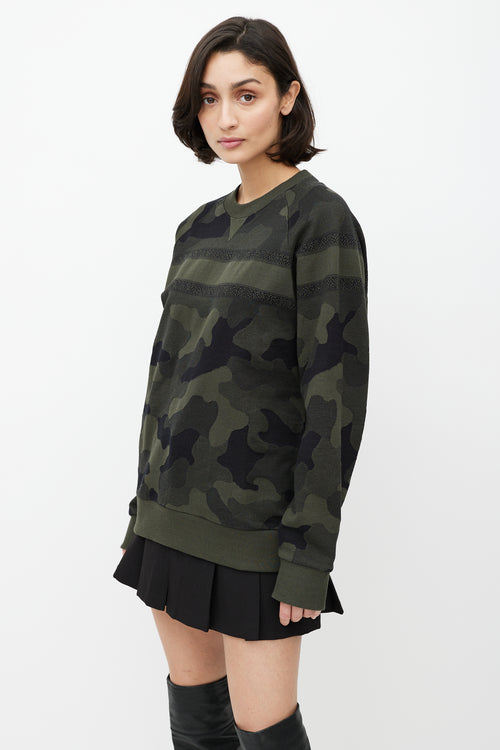 Dior Green & Black Camo Knit Sweater