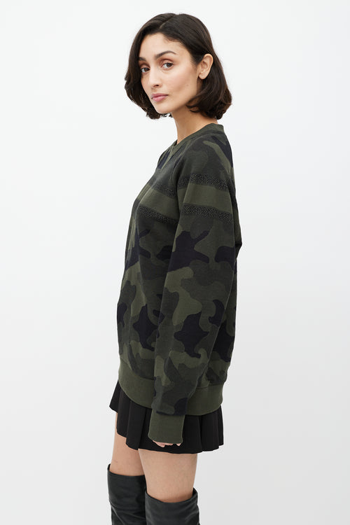 Dior Green & Black Camo Knit Sweater