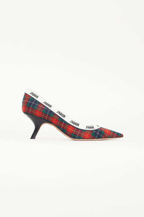 Dior Green & Red Tartan J'adior Heel
