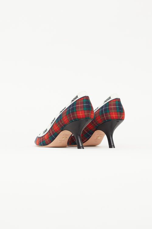 Dior Green & Red Tartan J'adior Heel