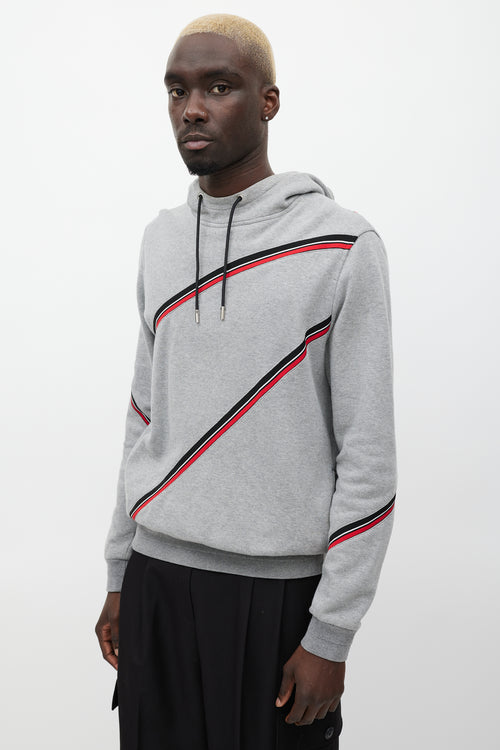 Dior Grey & Multicolour Striped Hoodie
