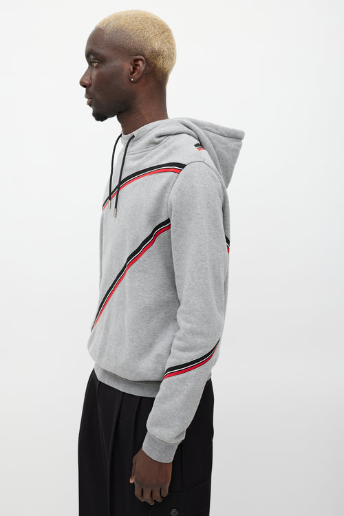 Dior Grey & Multicolour Striped Hoodie