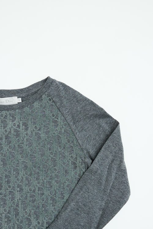 Dior Kids Grey Flocked Oblique Top