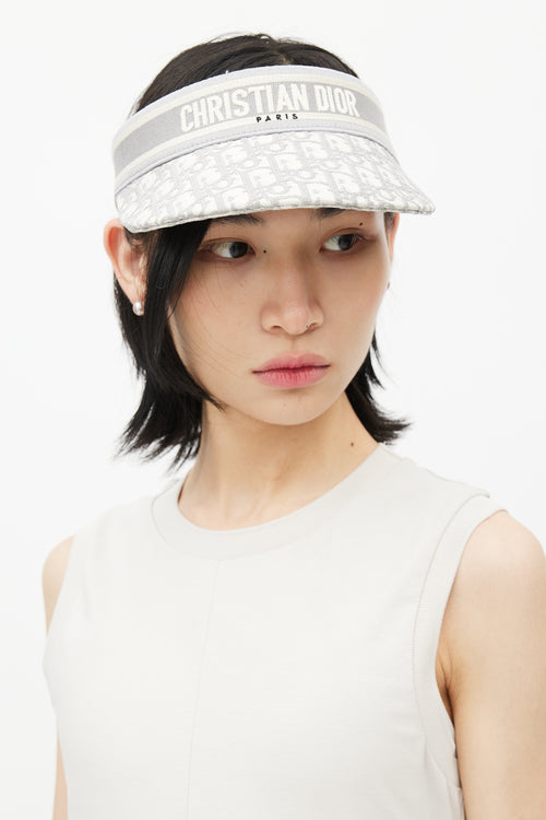 Dior Grey & White D-Smash Oblique Visor