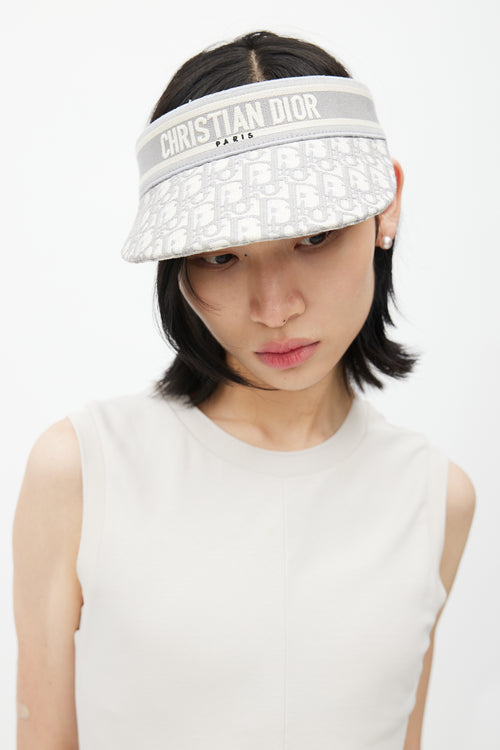 Dior Grey & White D-Smash Oblique Visor