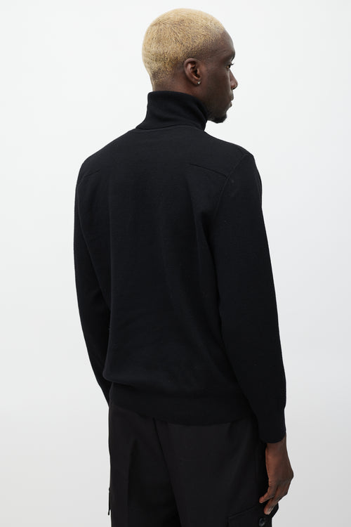 Dior Homme FW 2017 Black & Orange Wool Knit Rave Turtleneck
