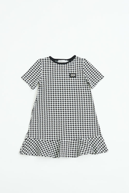 Dior Kids Houndstooth Logo Dress