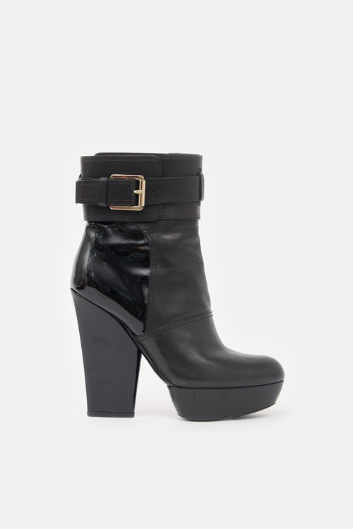 Dior Leather Buckle Platform Boot
