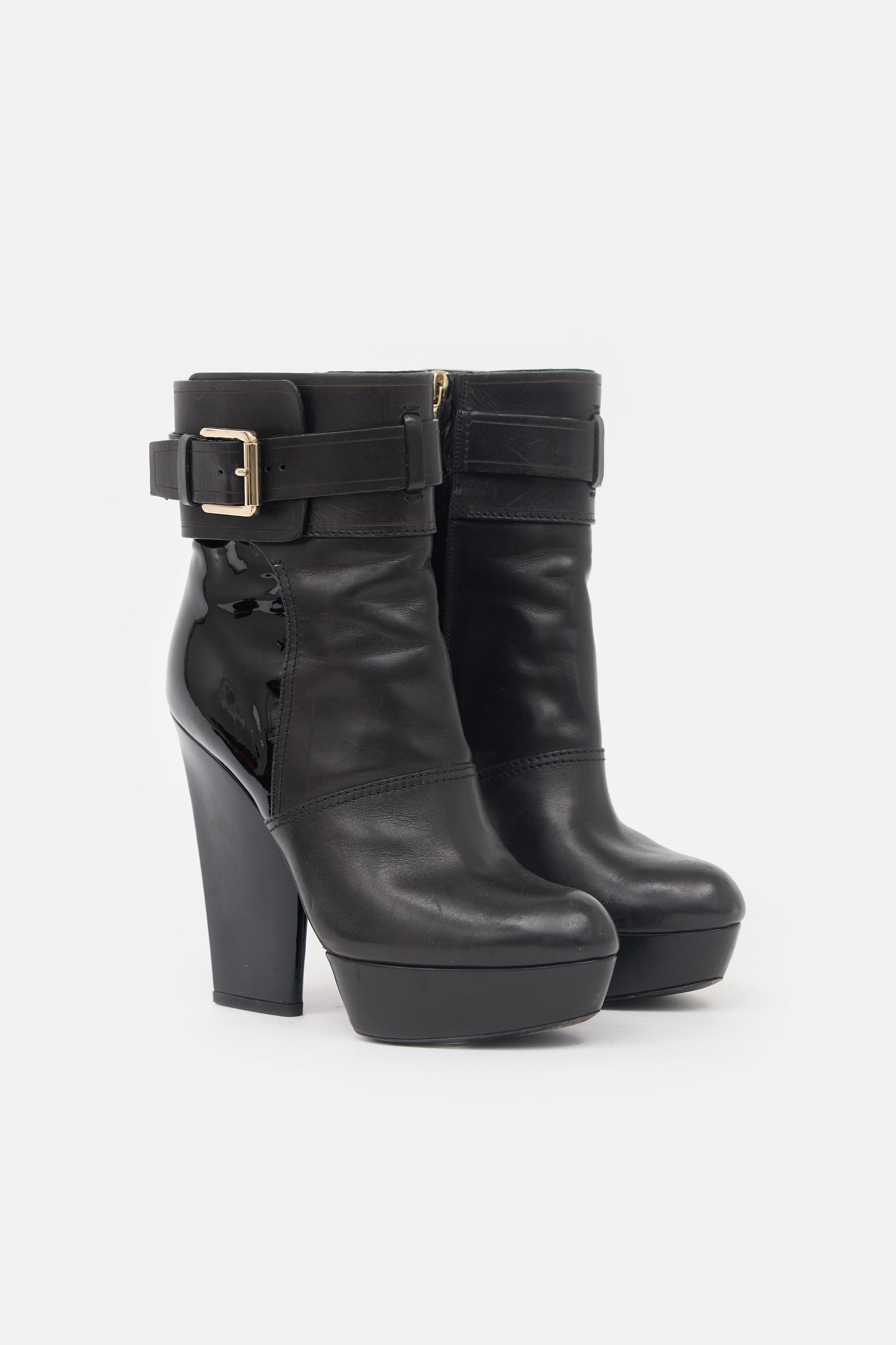 Dior Leather Buckle Platform Boot