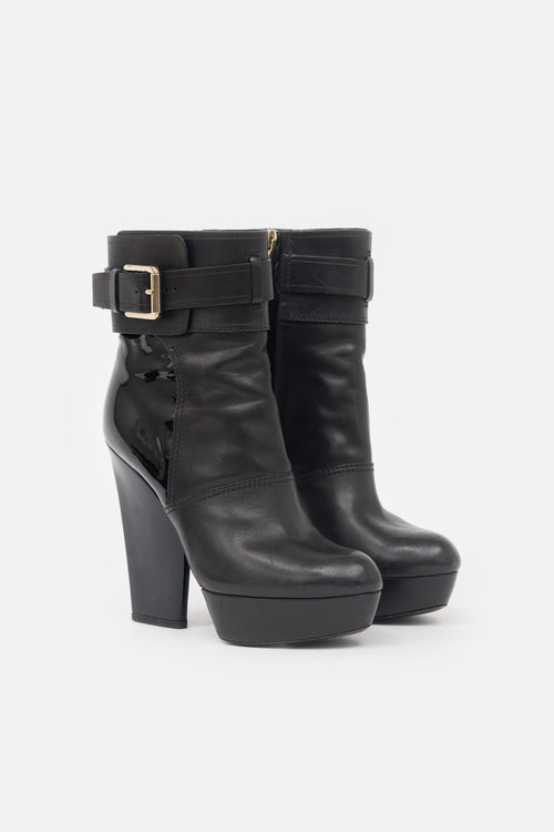 Dior Leather Buckle Platform Boot