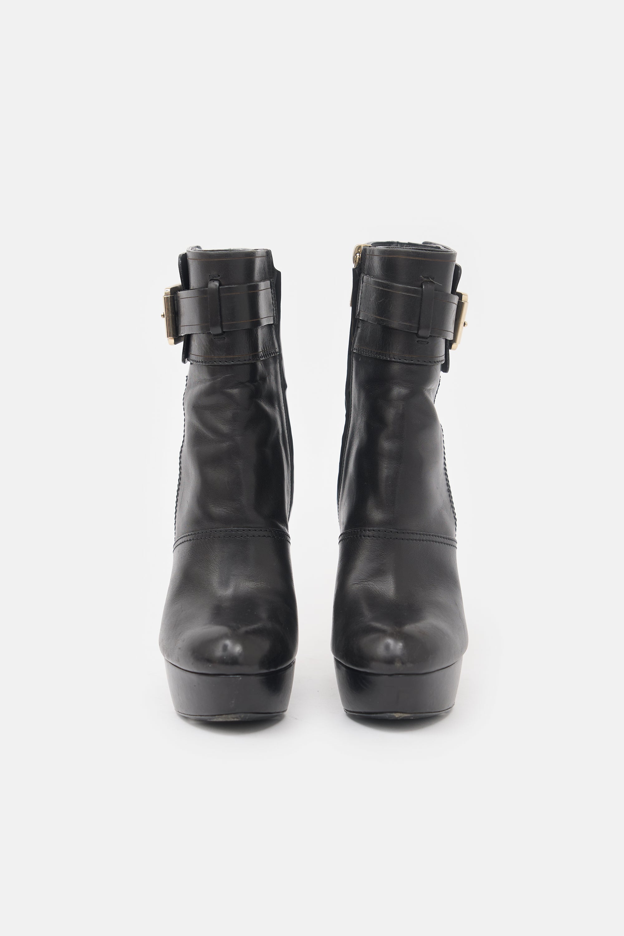 Dior Leather Buckle Platform Boot