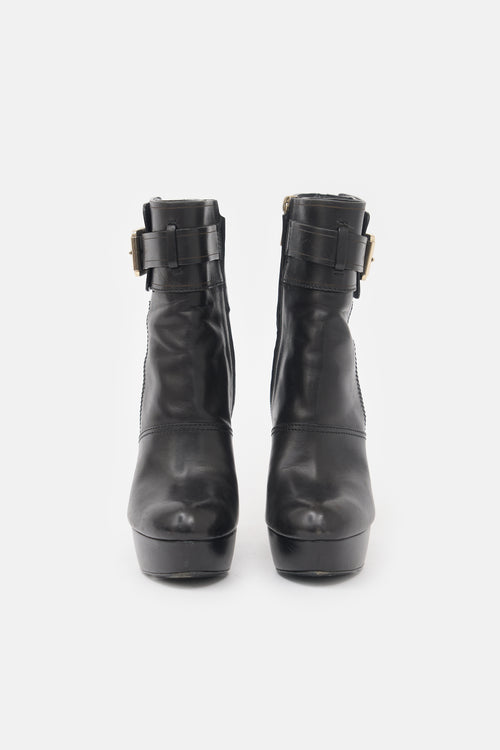 Dior Leather Buckle Platform Boot