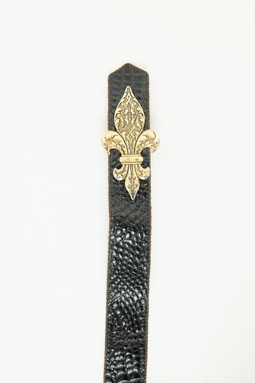 Dior Embossed Fleur Belt