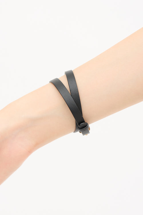 Dior Leather J'Adior Wrap Bracelet