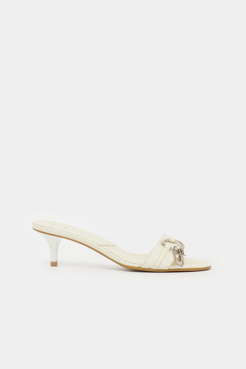 Dior Leather Kitten Heel  Sandal