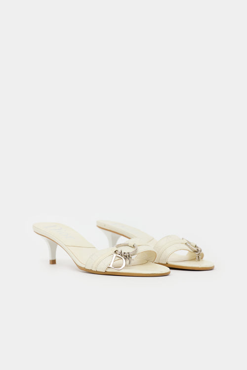 Dior Leather Kitten Heel  Sandal