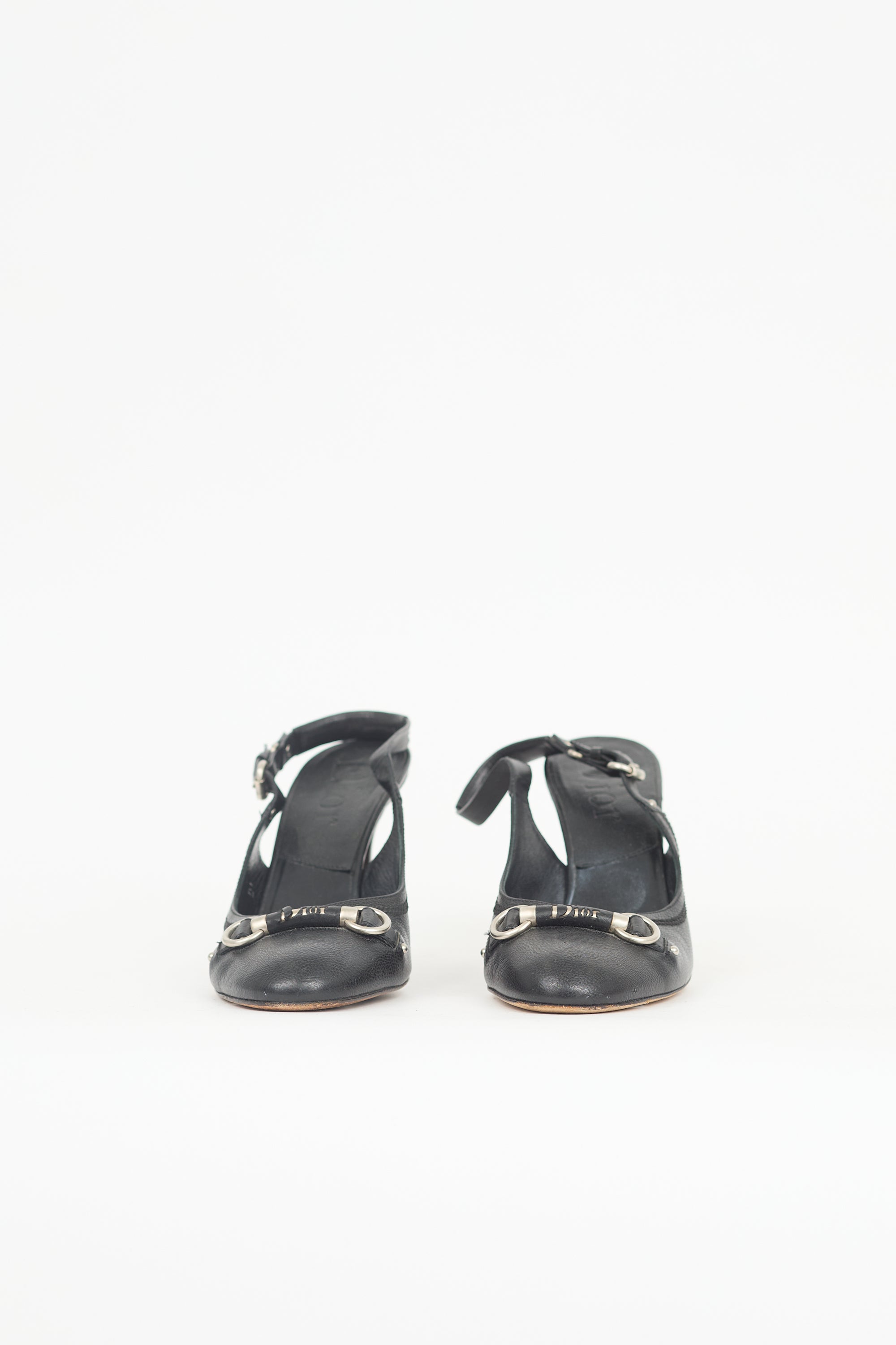 Dior Leather Slingback Buckle Pump
