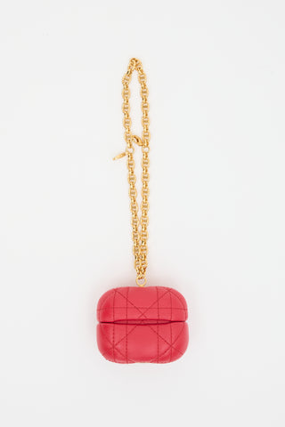 Dior Leather Quilted Caro Airpods Case