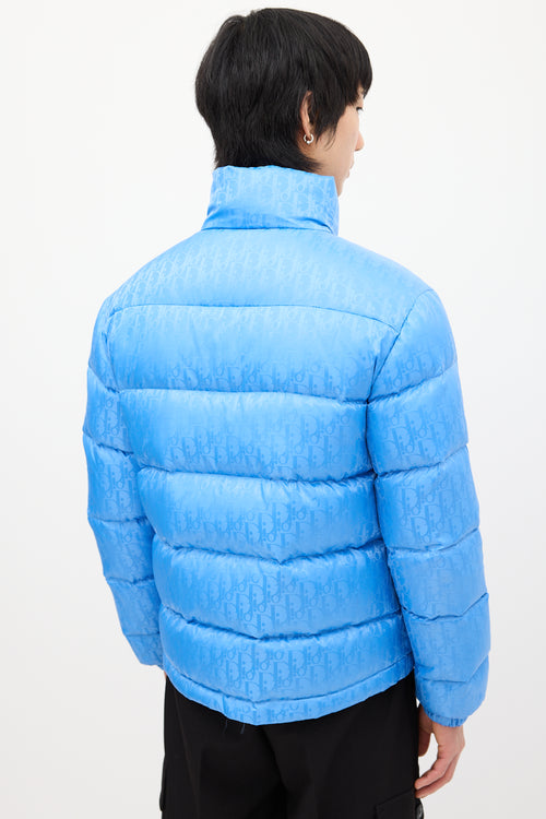 Dior Light Blue Down Oblique Puffer Jacket