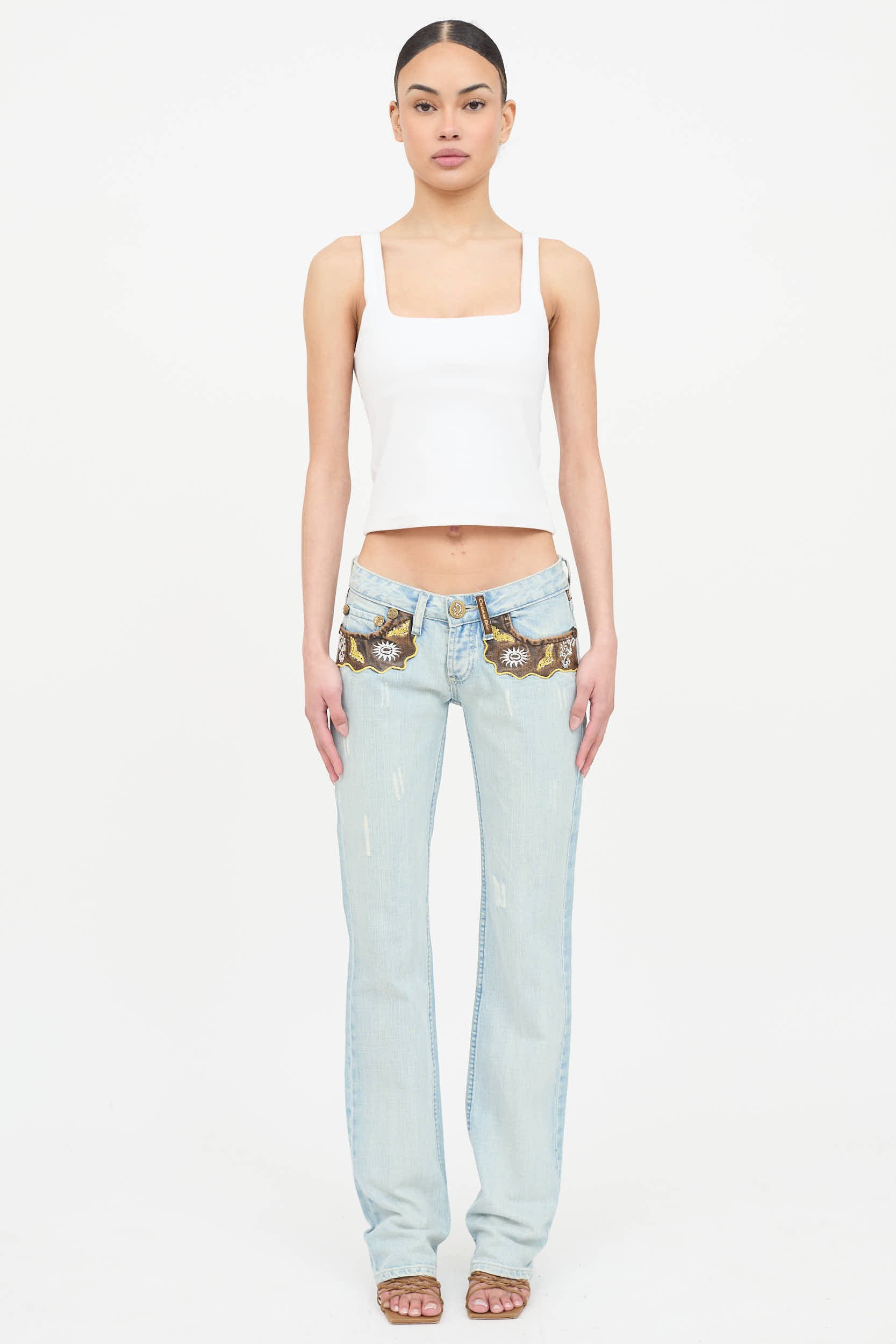 Dior Low Rise Embellished Jeans