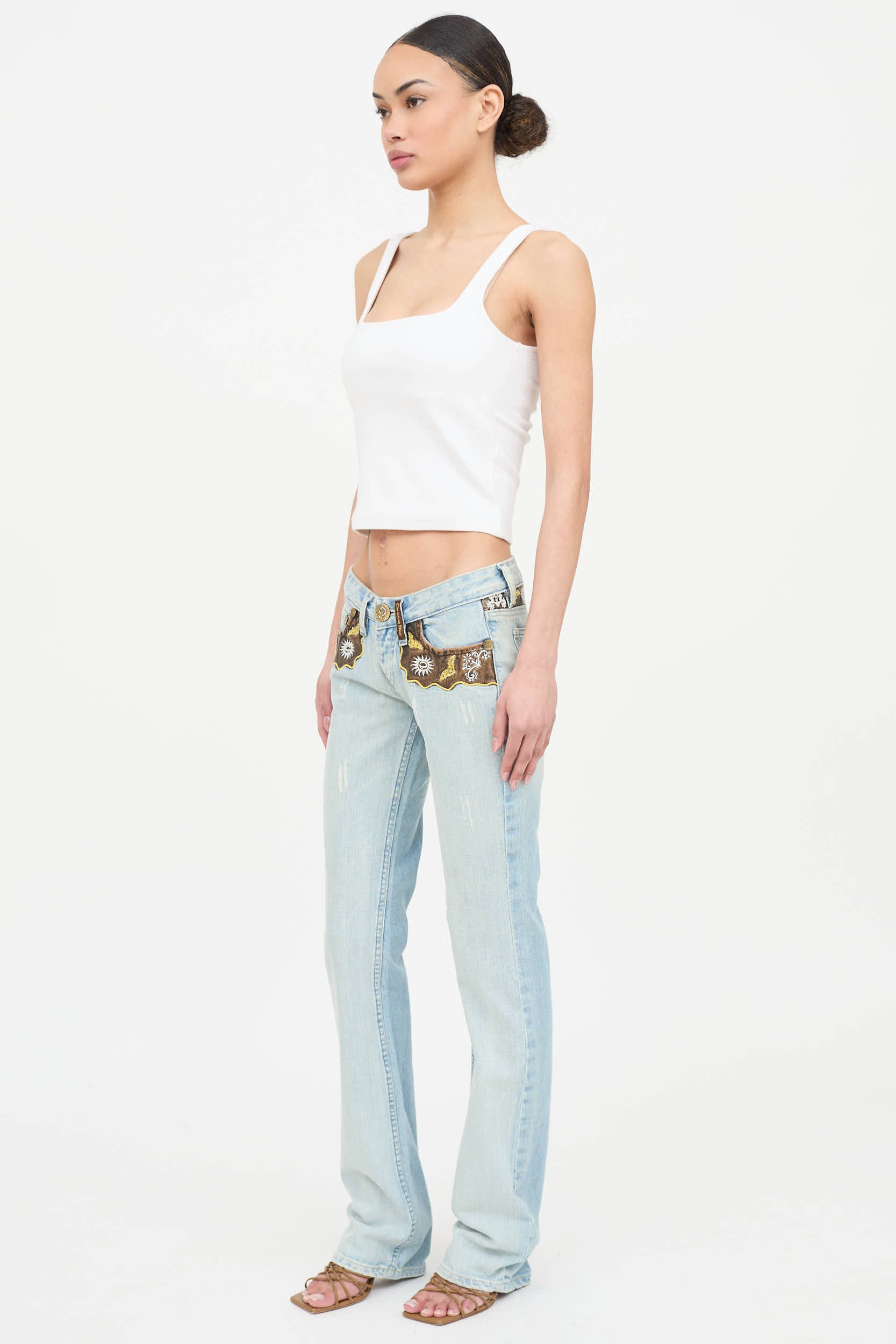 Dior Low Rise Embellished Jeans