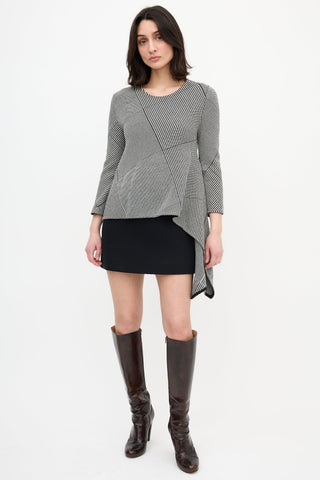 Dior Mixed Pattern Drape Top