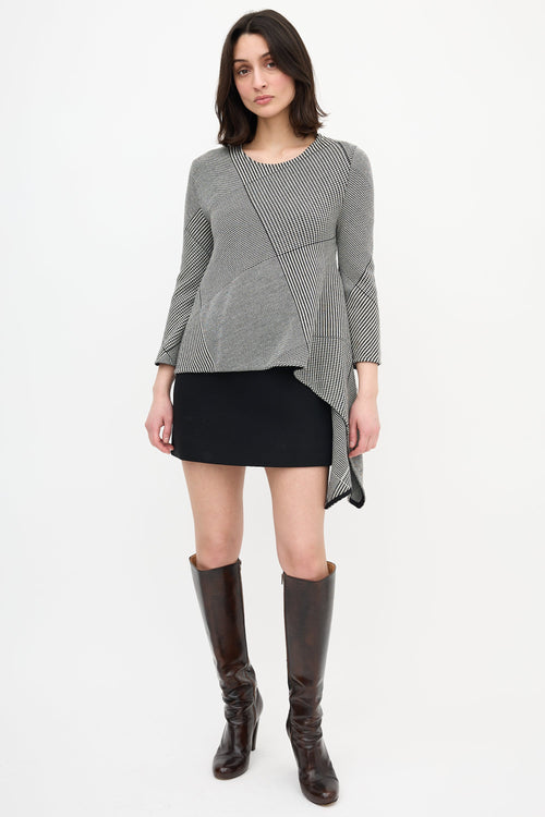 Dior Mixed Pattern Drape Top