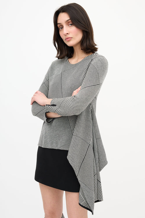 Dior Mixed Pattern Drape Top