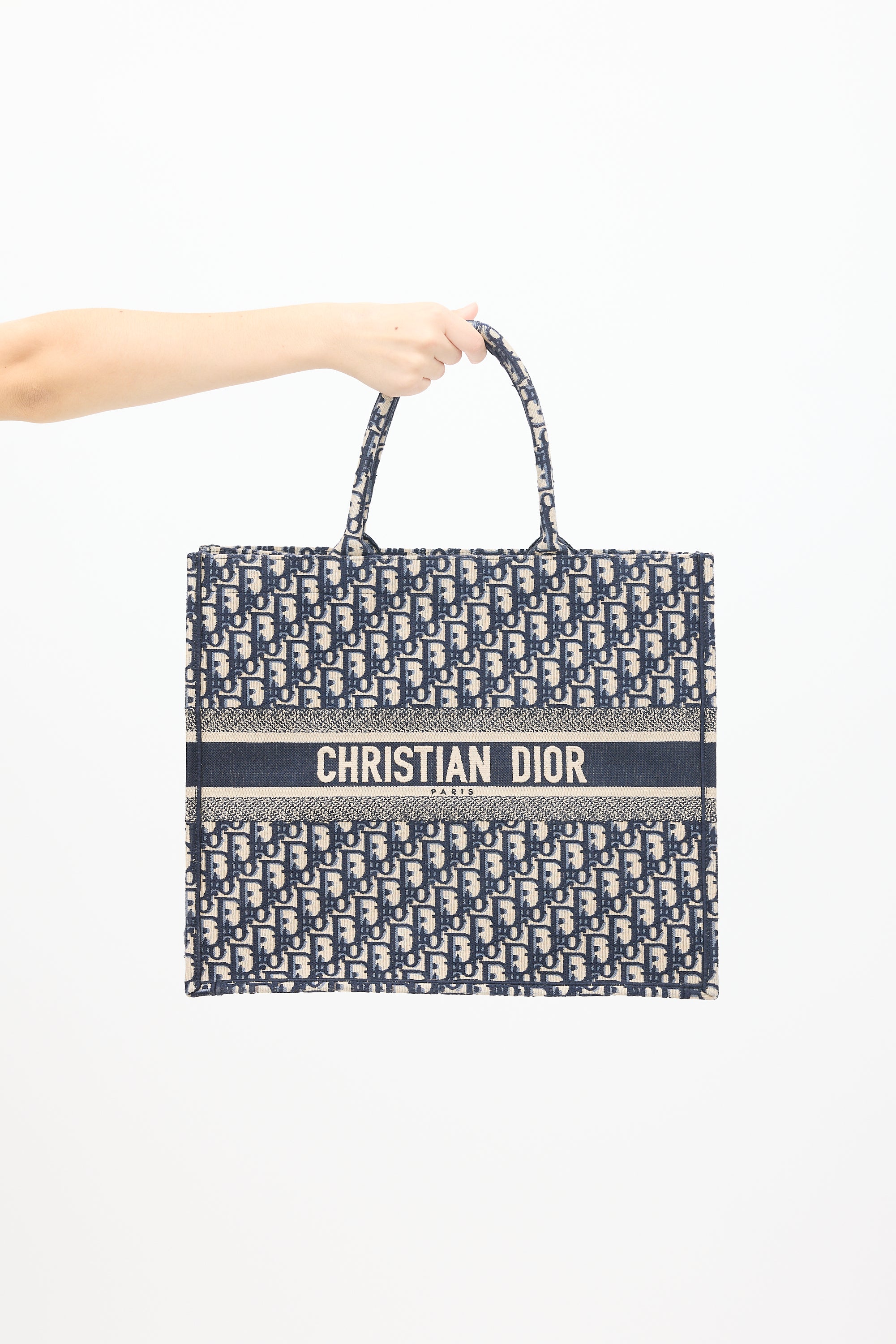 Dior Navy & Cream Monogram Large Book Tote