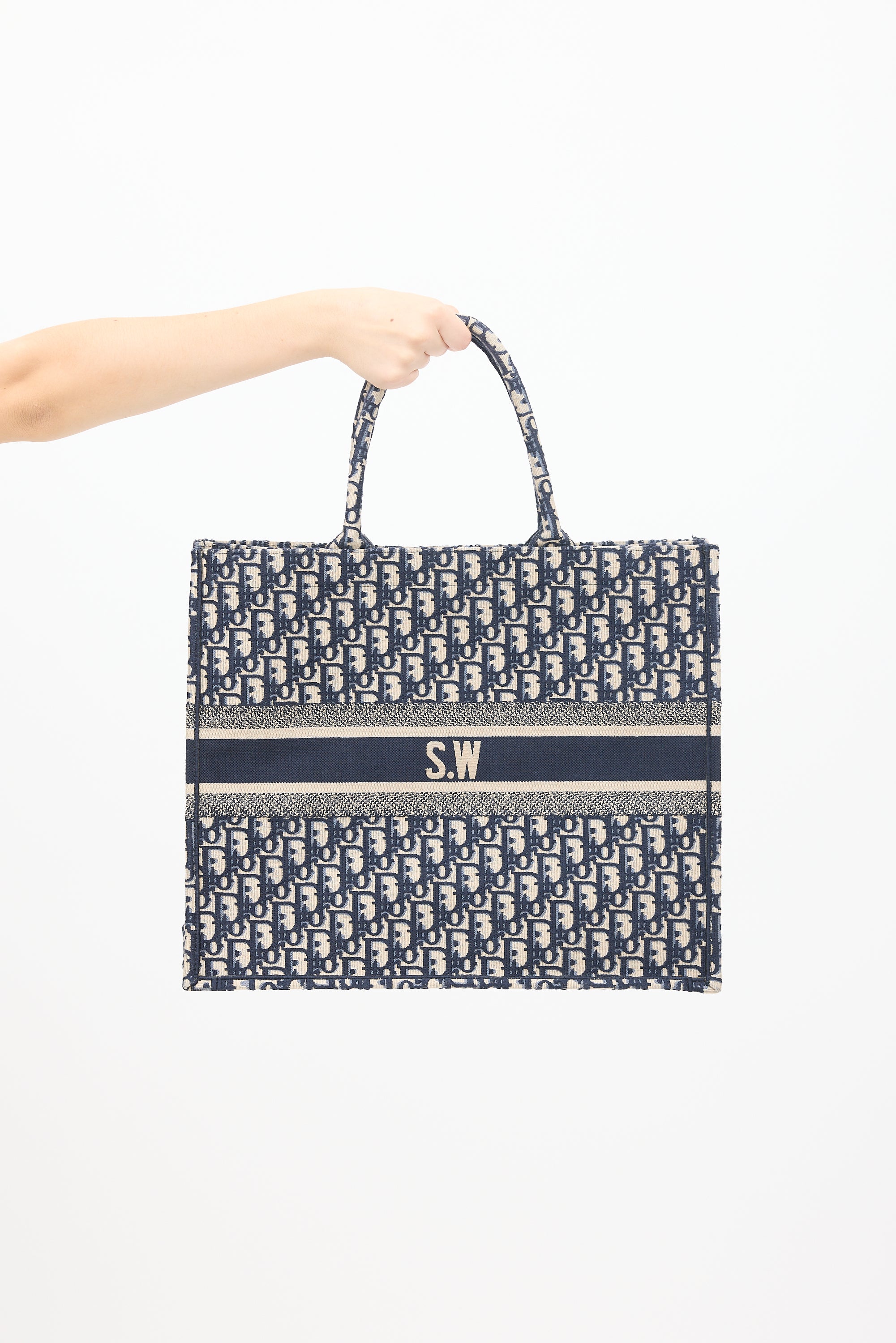 Dior Navy & Cream Monogram Large Book Tote
