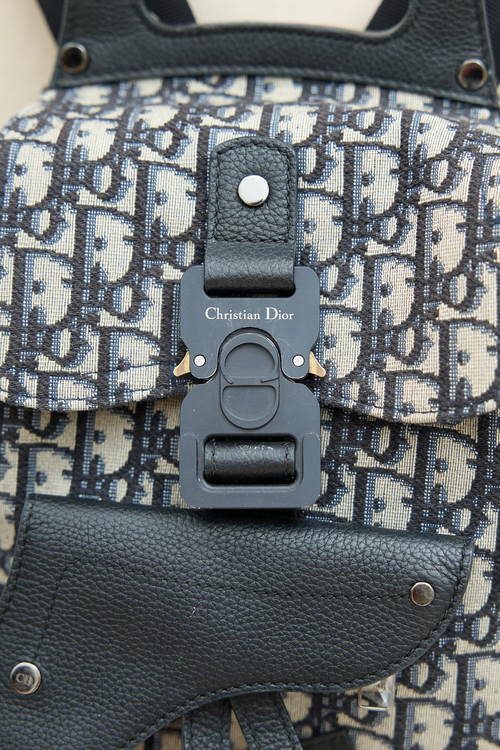 Dior Navy & Grey Oblique Gallop Backpack