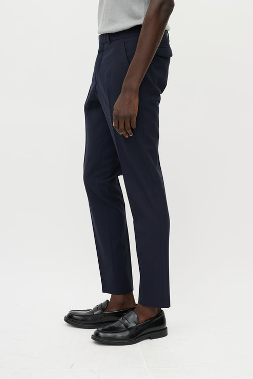 Dior Navy Wool & Blue Pocket Detail Trouser