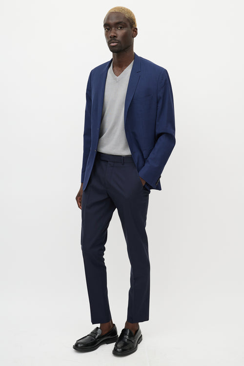 Dior Navy Wool & Blue Pocket Detail Trouser