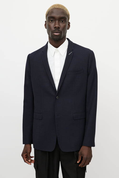 Dior Navy Wool & White Stitch Blazer