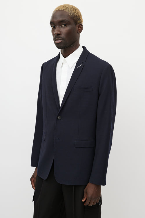 Dior Navy Wool & White Stitch Blazer