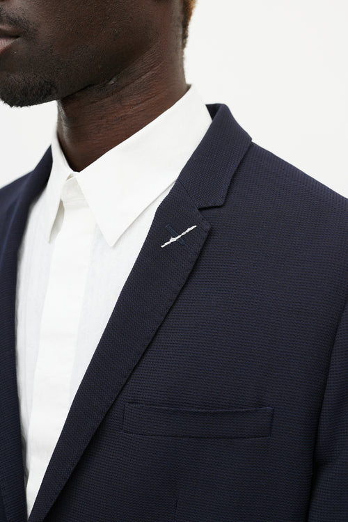 Dior Navy Wool & White Stitch Blazer