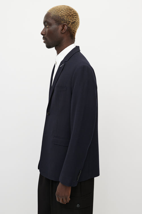 Dior Navy Wool & White Stitch Blazer