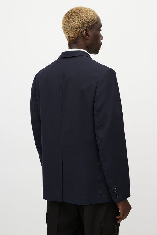 Dior Navy Wool & White Stitch Blazer