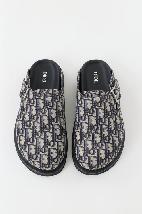 Dior Oblique Jacquard Aqua Mule