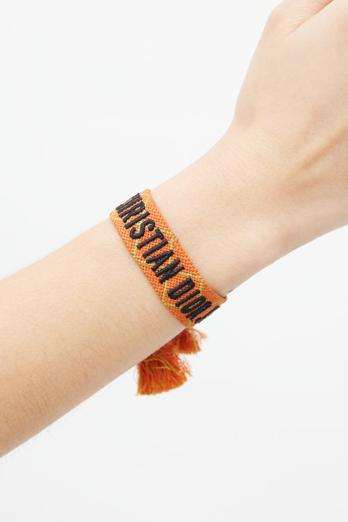 Dior Orange & Black J'Adior Woven Bracelet