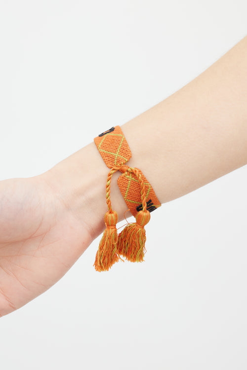 Dior Orange & Black J'Adior Woven Bracelet