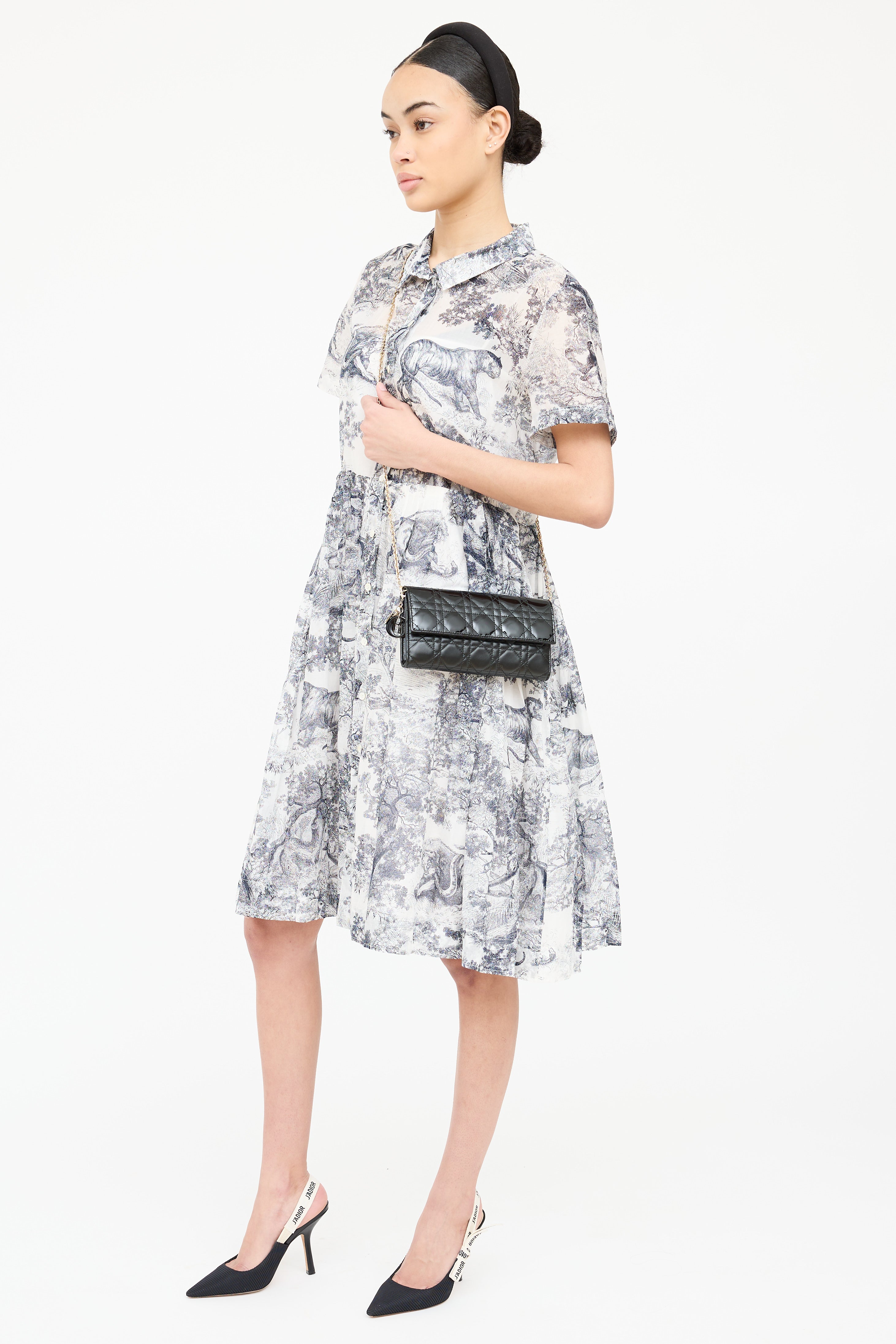 Dior Leather Lady Dior Wallet On Bag