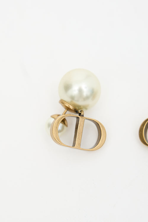 Dior Gold & Faux Pearl Tribales Earrings