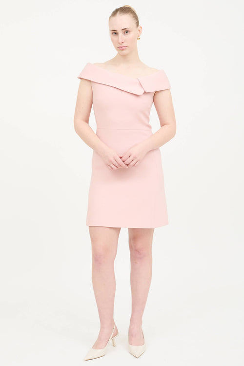 Dior SS 2019 Wool Off Shoulder Dress