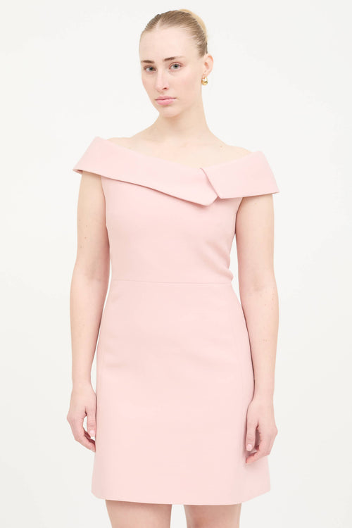 Dior SS 2019 Wool Off Shoulder Dress