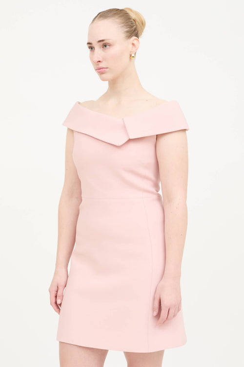 Dior SS 2019 Wool Off Shoulder Dress