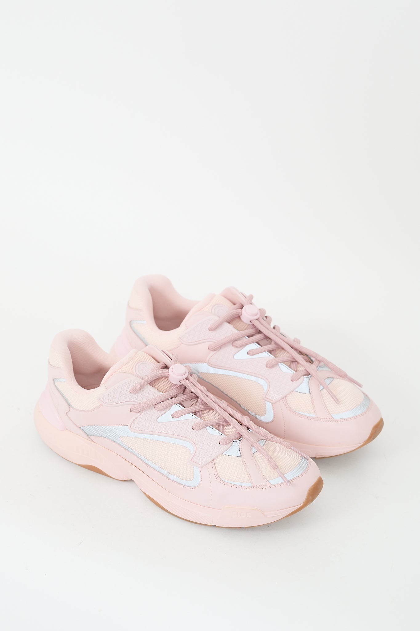 Dior Pink Leather & Mesh Cannage B24 Sneaker