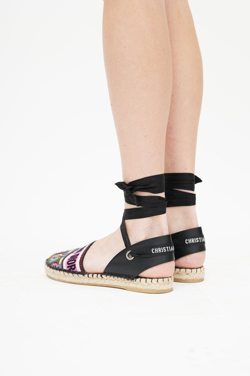 Dior Pink & Multicolour Woven Logo Epsadrille
