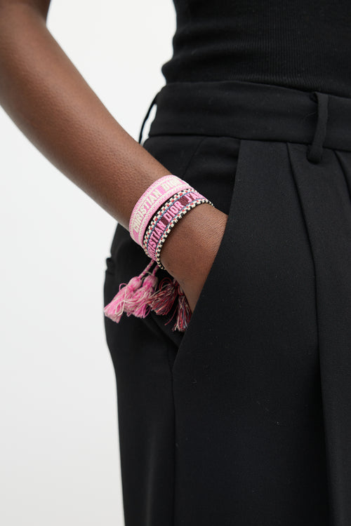 Dior Pink & Purple Woven J'Adior Bracelet Set