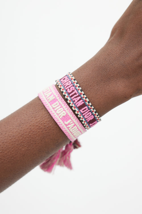 Dior Pink & Purple Woven J'Adior Bracelet Set